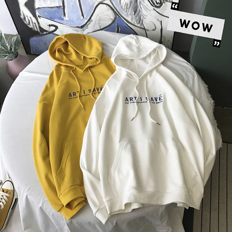 

Autumn New Hoodies Men Fashion Letter Embroidery Casual Hooded Sweatshirt Man Streetwear Wild Hip Hop Loose Pullover S-2XL