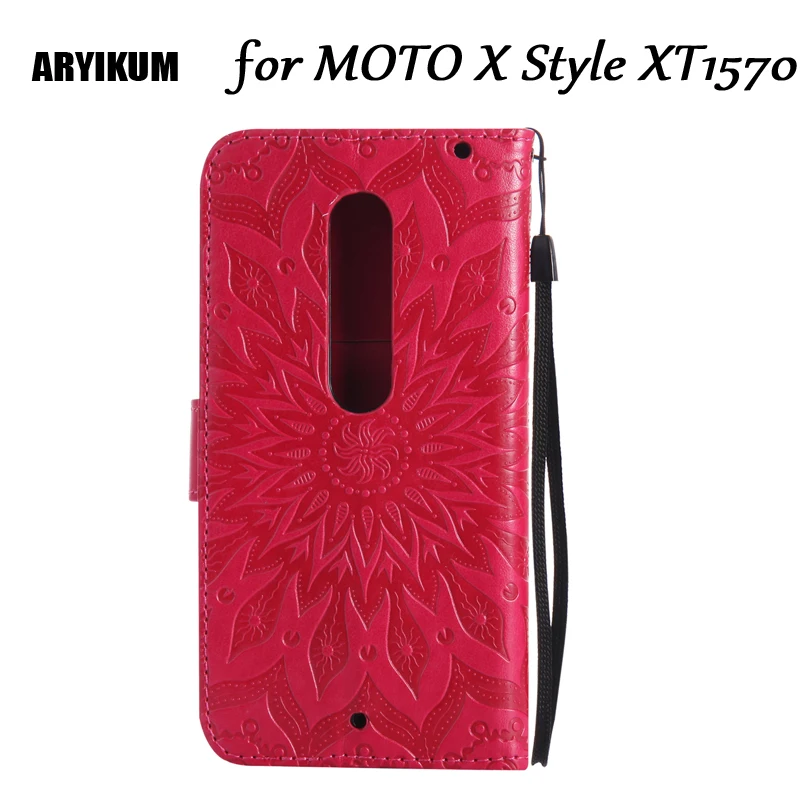 ARYIKUM роскошный чехол с мандалой для Moto X Style XT1570 XT1572 кожаный бумажник флип-чехол Pure