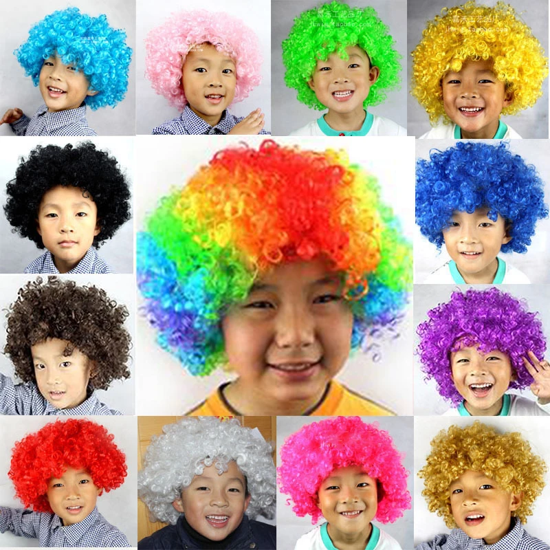 

1pc Colorful Short Dance Afro Wigs Annual Party Headdress Cap Costume Ball Decorative Supplies Cosplay Clown Wig