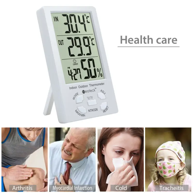 

Digital Thermometer Humidity Hygrometer Weather Indoor/Outdoor Hygrothermograph
