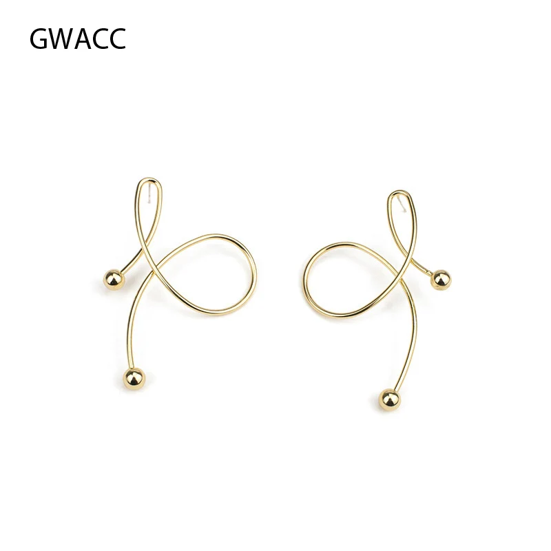 

GWACC Geometric Abstract Line Drop Earrings For Women Twisted Spiral Drop Earring Ear Piercing Small Earrings Fashion Jewelry