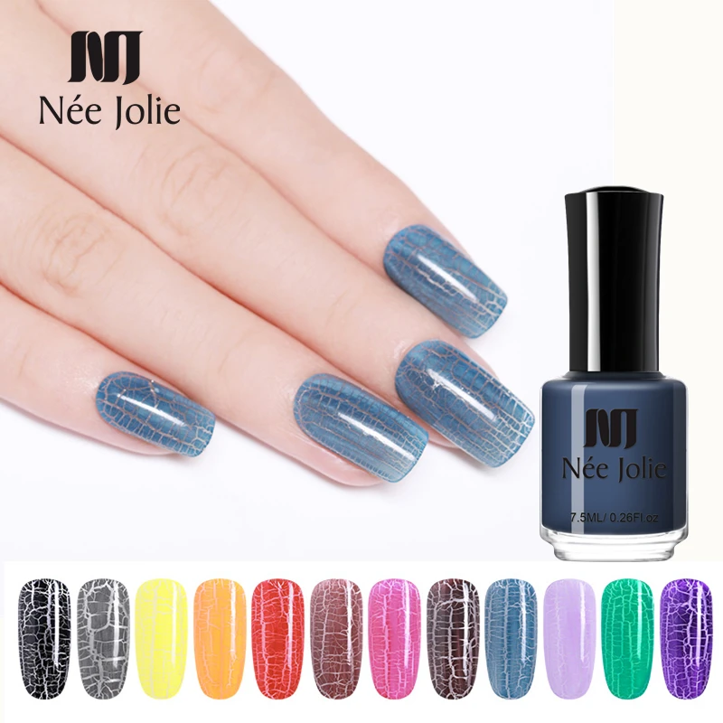 

NEE JOLIE 7.5ml Soak Off Crackle Nail Polish Perfect Manicure Cracking Nail Lacquer Primer Quick Dry DIY Beauty Nail Art Tools