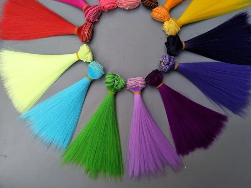 1pcs-doll-hair-15cm-25cm-Pink-Yellow-Purple-Green-Blue-color-straight-doll-wigs-for-Russian (4)