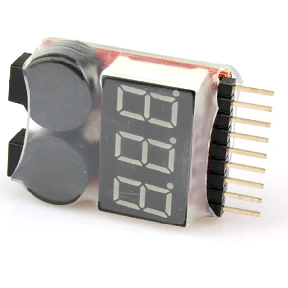 

1-8S LED Lipo Voltage Indicator Checker Tester Low Voltage Buzzer Alarm --M25