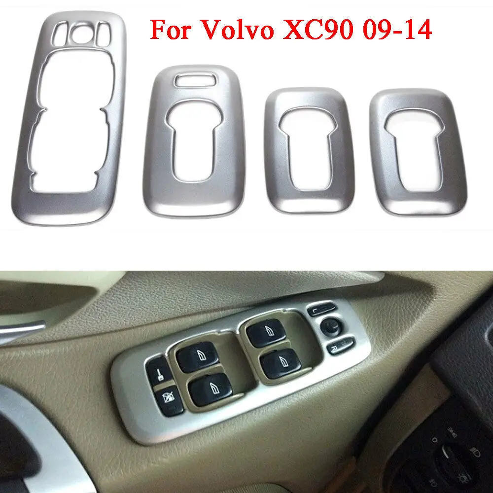 

For Volvo XC90 2009-2014 interior inner Car Door Window lift Switch Button panel Cover Armrest moudling protector bezel Trim