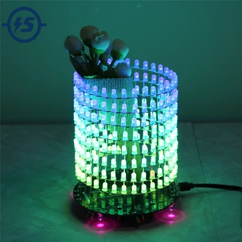 

RGB LED Matrix Dream Light Circle DIY Kit Music Spectrum Module 8x32 Dot Matrix Electronic Fun LED Light Matrix DIY Electronic