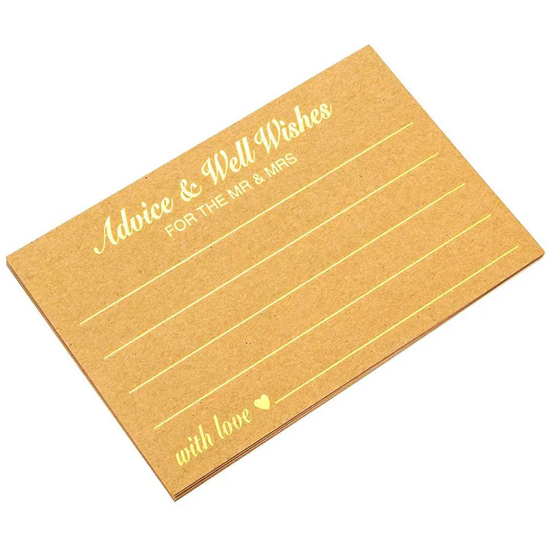 

Wedding Advice Cards And Wishing Well Cards Gold Foil Kraft Paper Father's Day Wishes Paper Crafts Greeting Invitations Cards