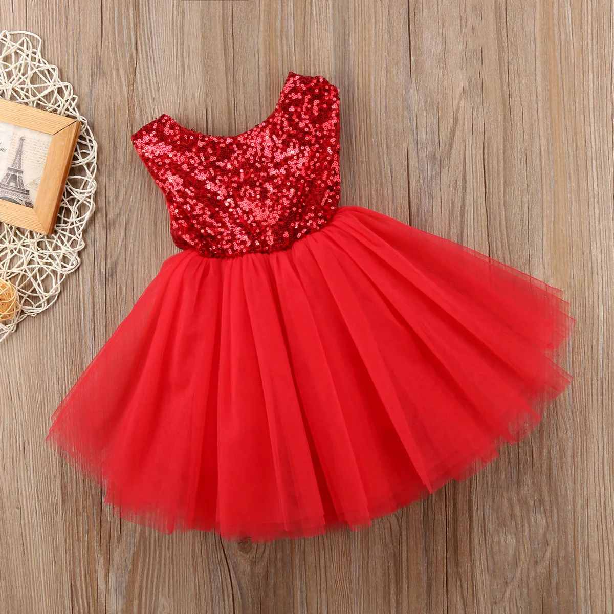 Sequins Kids Babys Girls Clothes Sleeveless Lace Flower Dress Tutu Party Dress Backless Bridesmaid Dresses Kid Baby Girl Clothes