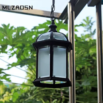 

Waterproof outdoor pendant light Antirust material glass lamp pavilion garden villa courtyard lighting