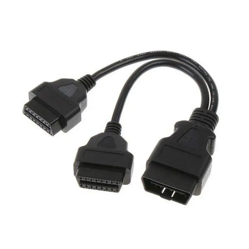 Prix pour 2016 Hotsale 16 Broches OBD2 Y Splitter Mâle à 2 Femelle Câble D'extension Double Transfert Femelle OBD Adaptateur Connecteur De la Voiture Prix pour 2016 Hotsale 16 Broches OBD2 Y Splitter Mâle à 2 Femelle Câble D'extension Double Transfert Femelle OBD Adaptateur Connecteur De la Voiture