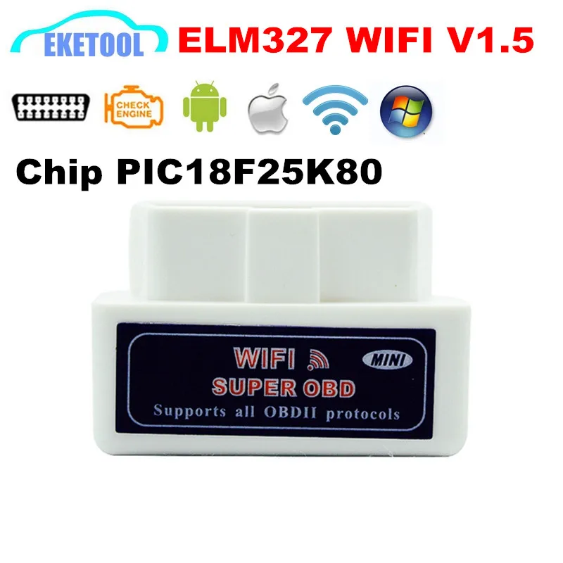Prix pour ELM327 WIFI V1.5 Code Lecteur PIC18F25K80 Fonction Parfait OBD/OBDII CAN-BUS Soutient Tous Les OBD2 Protocole ELM 327 1.5 Sans Fil iOS Prix pour ELM327 WIFI V1.5 Code Lecteur PIC18F25K80 Fonction Parfait OBD/OBDII CAN-BUS Soutient Tous Les OBD2 Protocole ELM 327 1.5 Sans Fil iOS