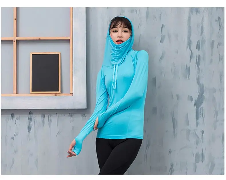 1 (5)Women Hooded Running Jacket Long Sleeve Sweatshirt Ladies Yoga Sports  Jacket Fitness Gym Quick Dry Shirts 