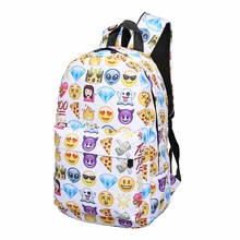 Lovely 3D Printing Backpack Women Cute 3D Smiley Emoji Face Print Nylon Backpack Travel School Bags for Teenage Girls Mochila