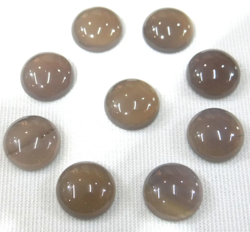 

wholesale 50pcs/lot 16mm Natural Stone gray agates Round Flat Back Cabochons Beads for DIY jewelry making Ring accessories