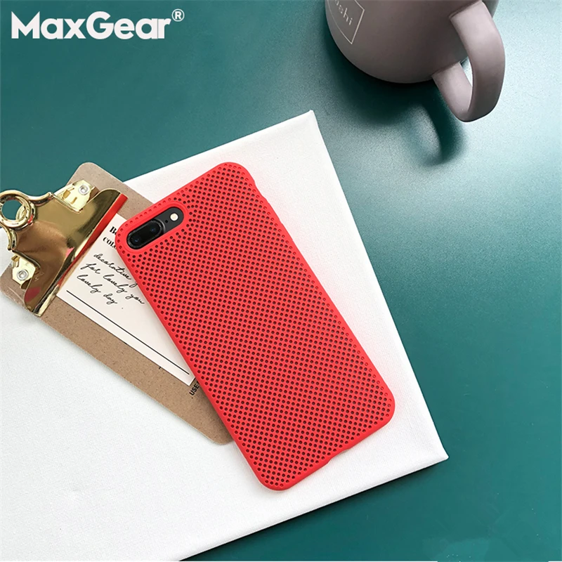 

Candy Color Silicon Phone Cases For iPhone 6 6S 7 8 Plus X Mesh Heat Dissipation Case For iPhone8 XS Plus Breathable Dot Cover