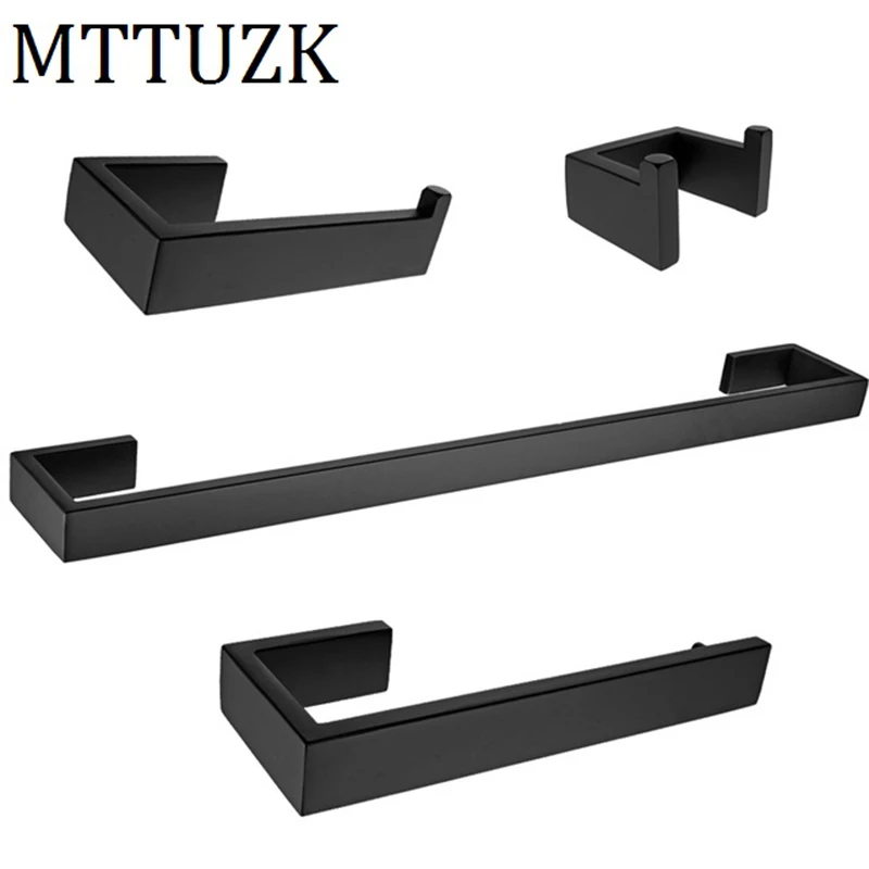 Mttuzk 304 Stainless Steel Matt Black Bathroom Accessories Set Mttuzk 304 Stainless Steel Matt Black