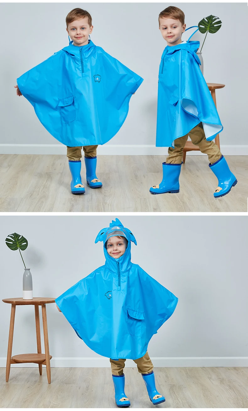 8.FreeSmily Raincoat for Children Rain Coat Kids Cloak Type Rainwear Rain Coat Printed Poncho Kids Rainproof Student Rainsuit
