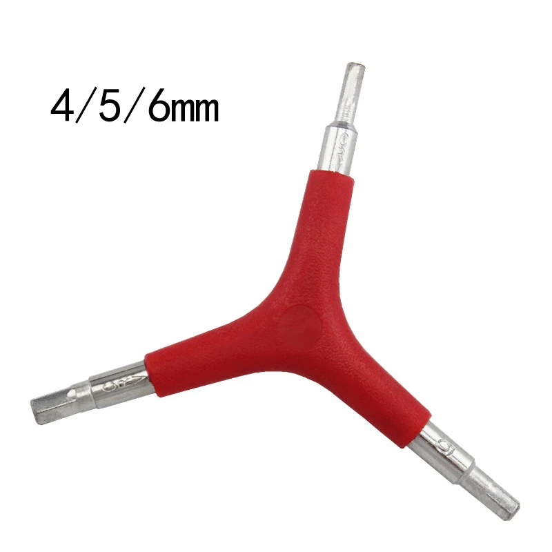 

RED LAND Bicycle Bike 3-Way Handle Hex Trigeminal 4mm 5mm 6mm Y Type Socket Wrench