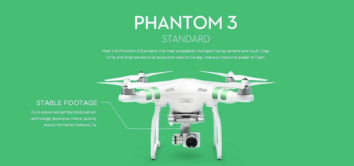 DJI Phantom 3 Standard FPV With 12MP Camera Shoots 2.4K Video RC Quadcopter RTF Not Advanced Or Professional