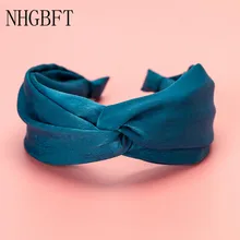 NHGBFT классическая простая одноцветная повязка на голову для женщин и девушек аксессуары для волос тюрбан лента для волос Прямая поставка