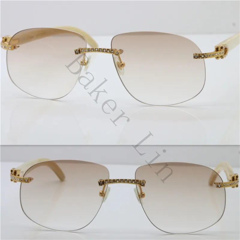 Cartier Rimless T8100928 Original Black Buffalo Horn Sunglasses in Gold Brown Lens (8)