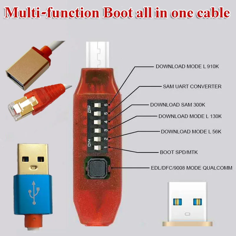 UMF все кабель запуска(легко переключение) Micro USB RJ45 все в одном многофункциональный кабель запуска кабель edl