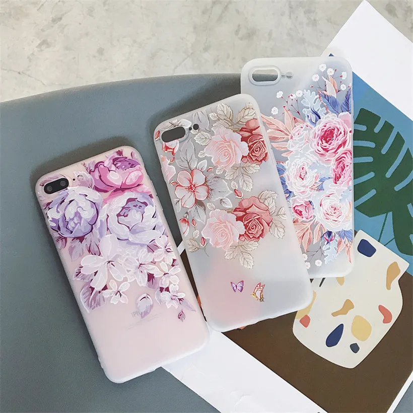 HEMASOLY Flower Case For Samsung Galaxy J7 Prime On7 2016 G610F Silicone Retro 3D Patterned Soft TPU Cover |