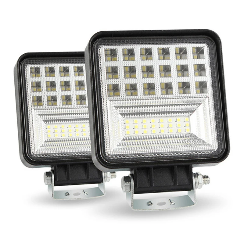 

JSLMin LED Work Light Bar Offroad 4x4 Flood Spot Beam 4.6 inch 126W Car Light for ATV UAZ SUV Truck Tractor Boat Bus Fog Lights