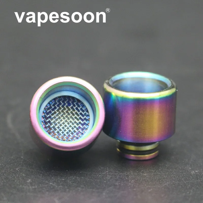 

50pc Metal rainbow 510 Anti-fried oil Drip tip with Metal grid for tfv8 baby tfv12 baby prince ijust s all 510 Thread ecig tank