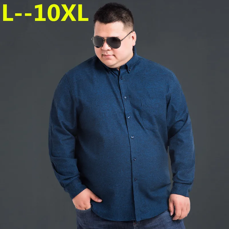 8XL 6XL 5XL 4XL новая хлопковая оксфордская рубашка мужская повседневная рубашка брендовая мужская Одежда Классический воротник Мандарин Camisas Masculina