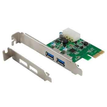 

2-Port USB 3.0 2.0 PCI-Express PCIe Adapter Controller Card Low Profile Bracket PCI-E 4-pin IDE connection adapter Random Color