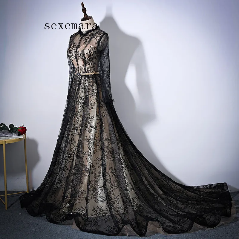 Винтажное вечернее платье для вечеринки vestido de noiva longo, кружевное платье с длинными рукавами для матери невесты