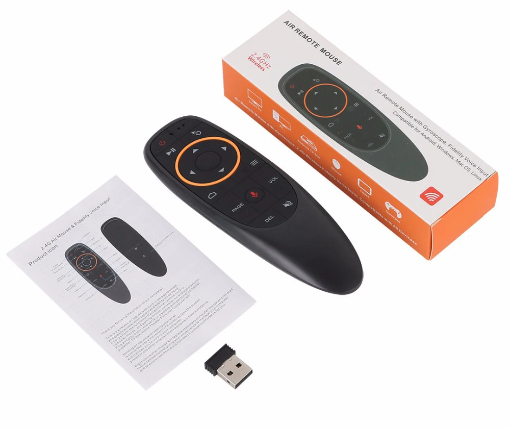 G10 2.4G Voice Air Mouse 6 axis Gyroscope Fly Mouse Add IR Learning Function Work With Android Box TV PK Wechip W1 For X96 mini