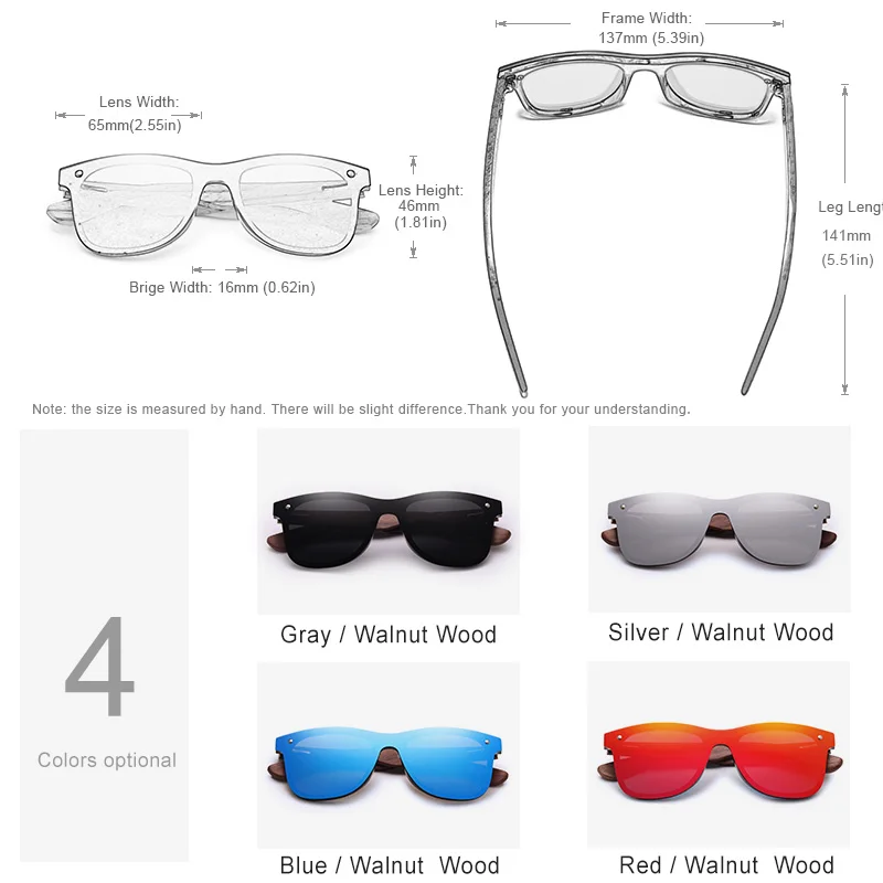 Goedkoop KINGSEVEN 2019 Handgemaakte Walnoot Houten Brillen Gepolariseerde Spiegel Zonnebril Mannen Vrouwen Vintage Design Oculos de sol masculino UV400