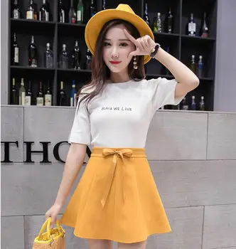 

Real shot Bow lace skirt female 2018 new Empire slim thin temperament A-Line fashion simple skirt