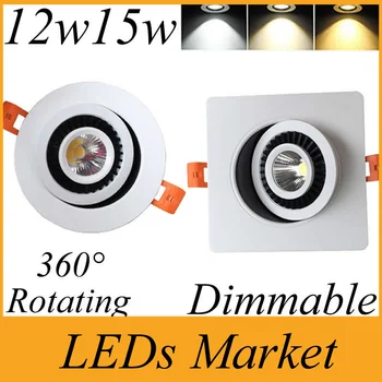 

30% off Dimmable 12w 15w Led Ceiling Downlight Led Cob Cabinet Light Recessed lamps lamp AC85-265V 60angle with Led Driver UL CE