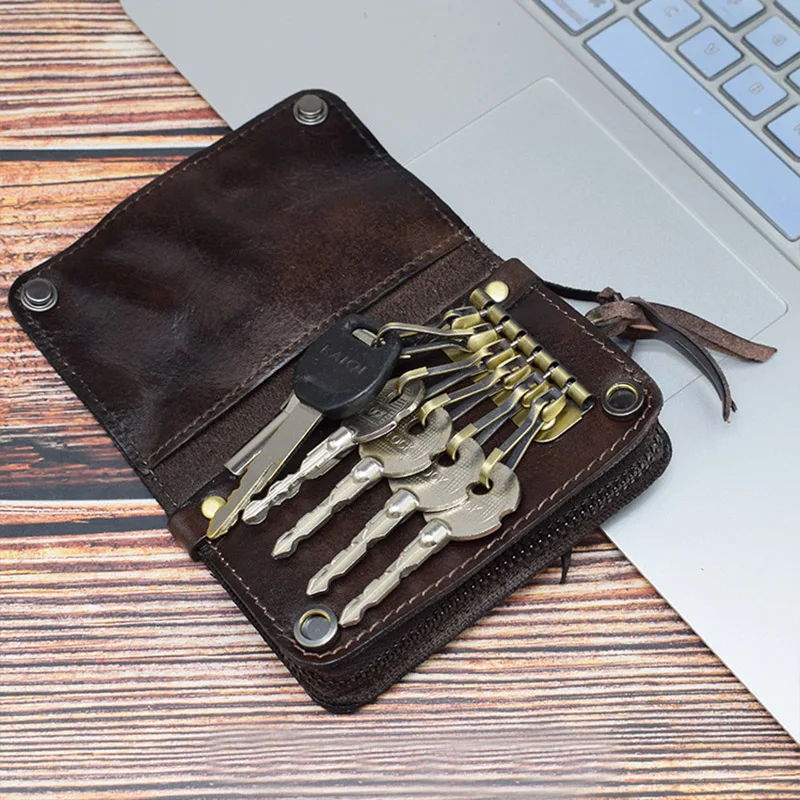 bolsa duplo zíper porta chave carteiras do