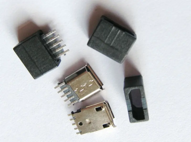 

4 sets black straight DIY Micro USB b 5 Pins Female Welding wire Plug Connector Socket and Plastic New