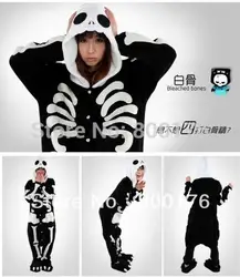 Бесплатная доставка дешевый взрослых флис отбеливатель кости Onesie унисекс Onesie животных пижамы Косплэй костюм пижамы