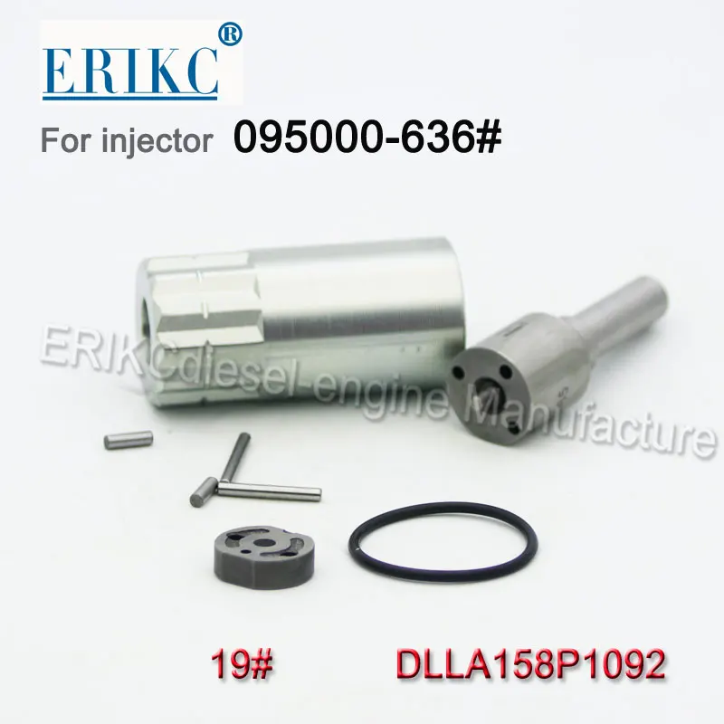 

ERIKC 095000-6363 Repair Kit Dlla158p844 Nozzle \ Dlla158p1092 and 19# for Common Rail Injector 095000-6360 (8-97609788-3)