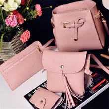 4 шт./компл. модные кожаные Для женщин композитный сумки на плечо сумки Crossbody ремень сумки клатч женский Сумка Bolso Mujer