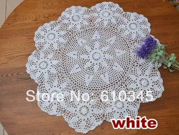 

Free shipping hand made Crochet table mat,100% cotton Ecru Doily ,table pad,coaster ,place mat 65 X65CM 2PCS/LOT