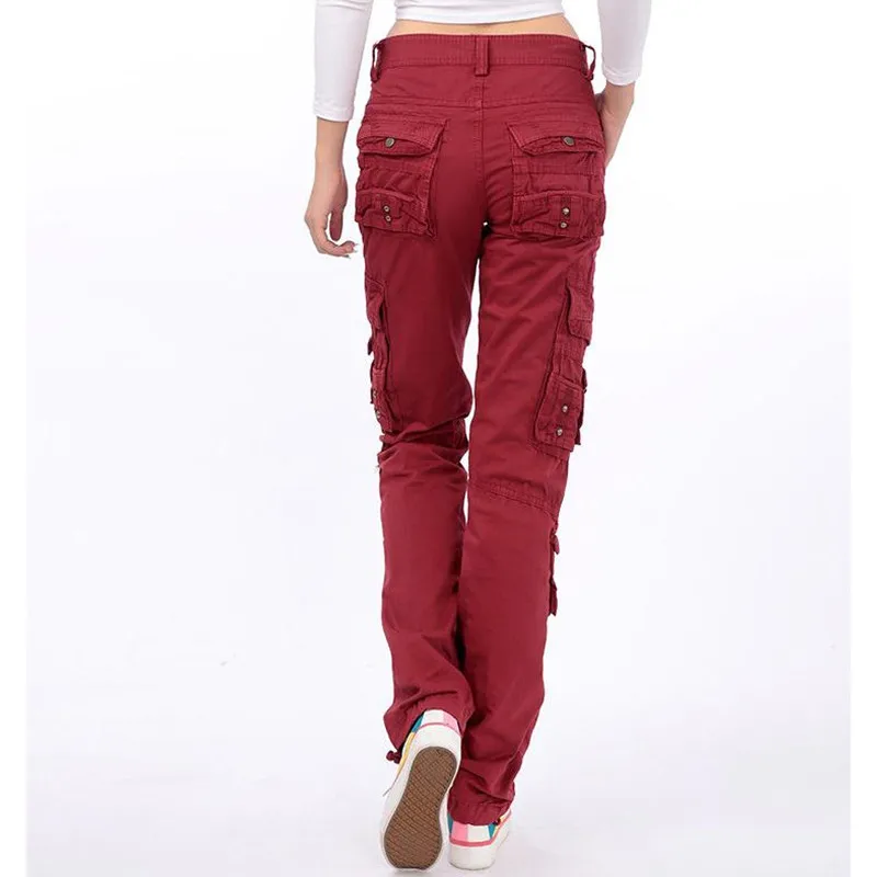 Pantalon femme, женские спортивные хлопковые брюки, свободные прямые брюки-карго с несколькими карманами, уличная одежда для девочек, штаны в стиле хип-хоп