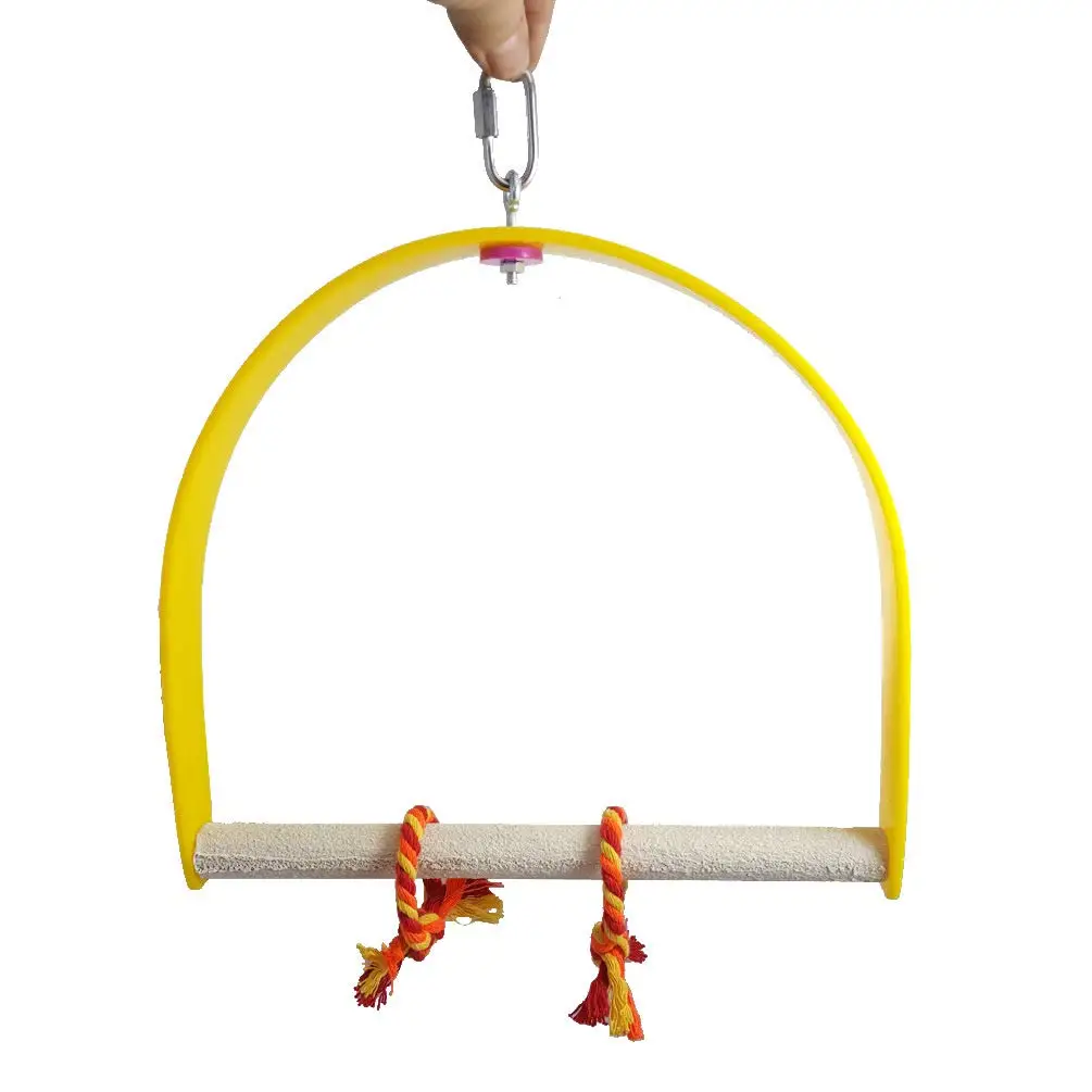 Bird Swing Toy Parrot Grinding Claws Rod Scrub Acrylic Climbing Stand for Parakeet Cockatiel Hanging (Random Color)