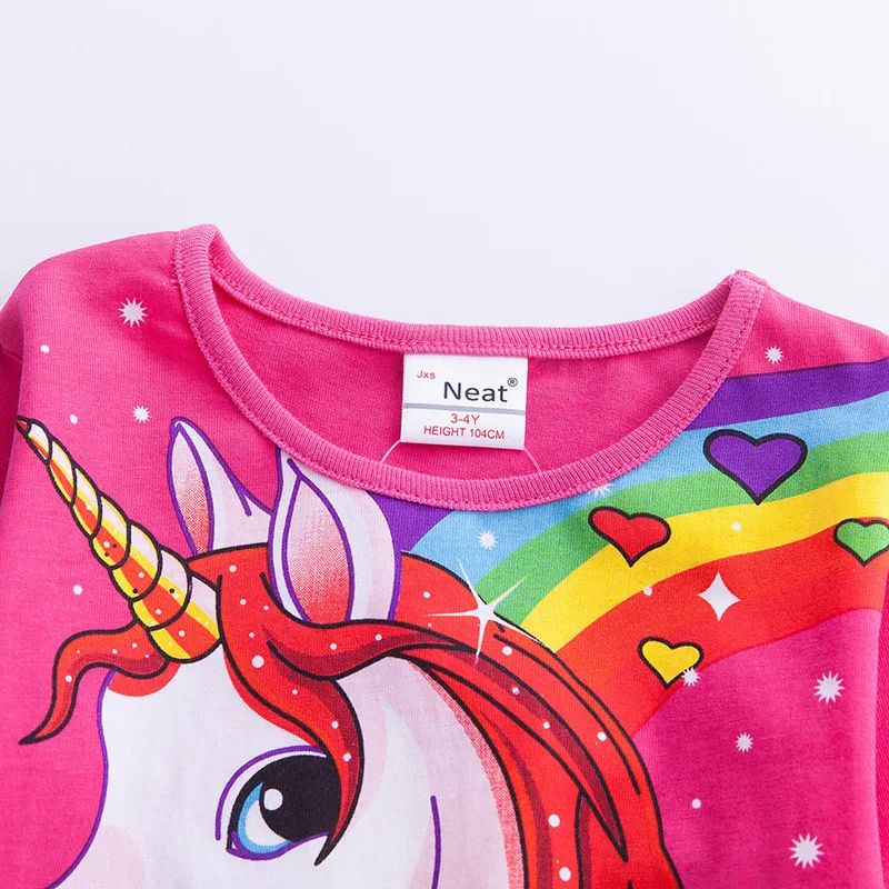 Baby Girls Dresses For Kids Clothes Girls Dresses Birthday Party Cosplay Costume Children Cotton Cartoon Rainbow Unicorn Dress  (7)