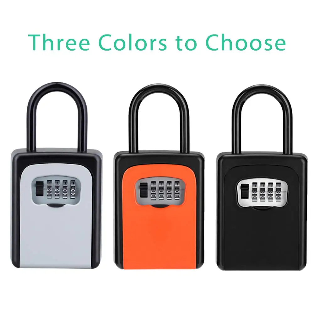 Key Lock Box  4-Digit Combination Lock Box House Keys Outdoor and Indoor   Weatherproof Security Key Holder, Holds up to 5 Keys
