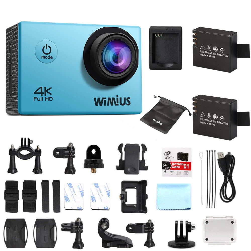 Wimius Original 4K 30fps 1080P Action Camera Sports DV Cam Wifi Go Waterproof 40m Pro 2.0 inch LCD Full HD Mini Video Camcorder