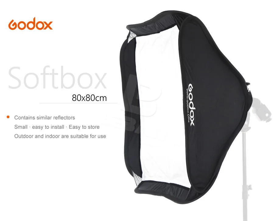 Godox 80x80 см складной портативный софтбокс Godox для S-type Кронштейн видеокамера вспышка(80*80 см только мягкая коробка