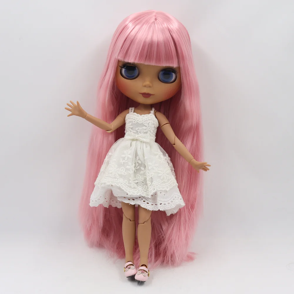 ICY Fortune Days factory blyth кукла темная кожа суставное тело новое матовое лицо мягкие розовые прямые волосы DIY sd Подарочная игрушка
