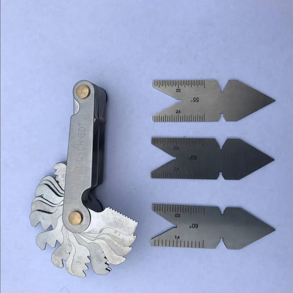 

4Pcs Screw Thread Pitch Cutting Gauge Centre Gage 55 60 degree Inch Metric - Measurement Analysis Instruments Other Instruments